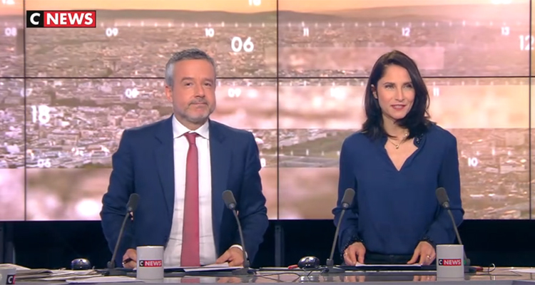 CNews : Romain Desarbres, Clélie Mathias, Thierry Moreau et Jean-Pierre Elkabbach assurent l'audience en matinée