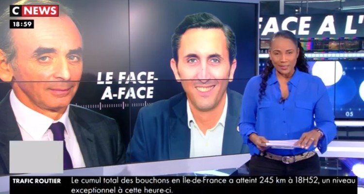 Face à l'info : Christine Kelly et Eric Zemmour propulsés le week-end sur CNews après de multiples records d'audience