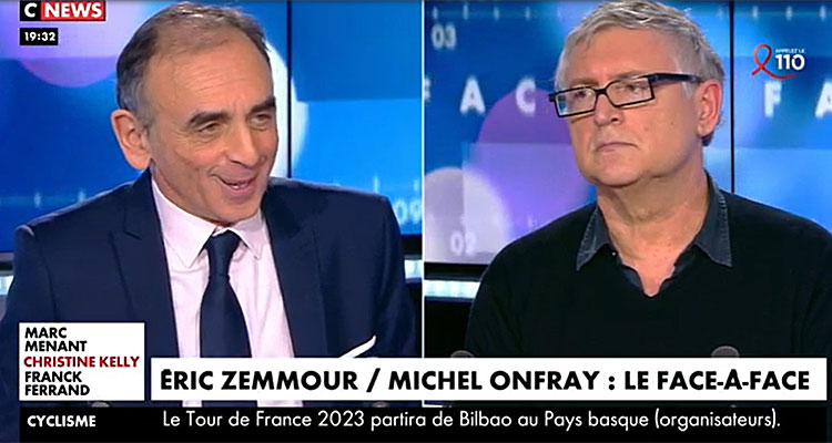 CNews : Eric Zemmour pulvérise un nouveau record, Michel Onfray offre un exploit à Christine Kelly