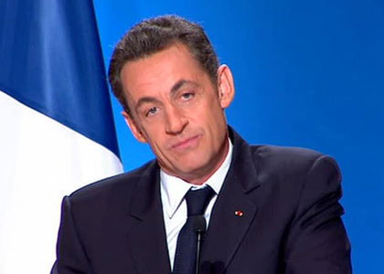 Nicolas Sarkozy à New York avec Laurence Ferrari et David Pujadas