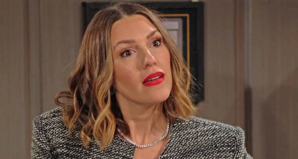 Chloe (Elizabeth Hendrickson) fait son possible pour cacher la vérité à Nick (Joshua Morrow) Chloe (Elizabeth Hendrickson) fait son possible pour cacher la vérité à Nick (Joshua Morrow)