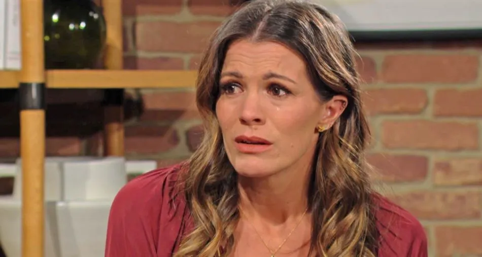 Chelsea (Melissa Claire Egan) en larmes en apprenant les traumatismes de William (Jason Thompson) Chelsea (Melissa Claire Egan) en larmes en apprenant les traumatismes de William (Jason Thompson)