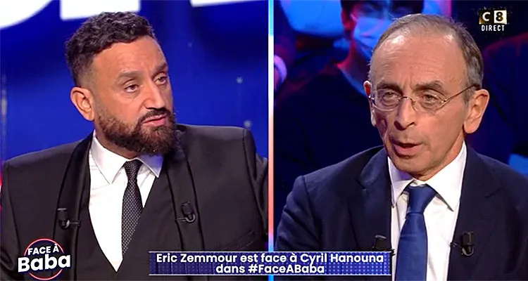 Face à Baba : Eric Zemmour explose sur C8, quelle audience pour Cyril Hanouna ? Face à Baba : Eric Zemmour explose sur C8, quelle audience pour Cyril Hanouna ?