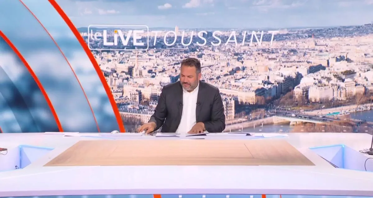 BFMTV : Bruce Toussaint renversé par Pascal Praud et Jean-Marc Morandini (CNews) BFMTV : Bruce Toussaint renversé par Pascal Praud et Jean-Marc Morandini (CNews)