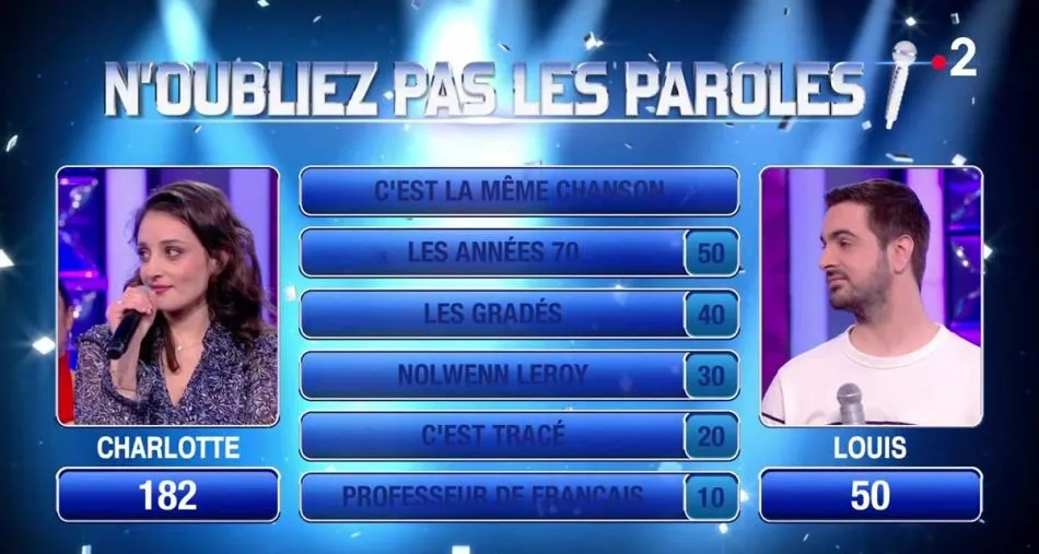 N’oubliez pas les paroles : Nagui freine les révélations d’une candidate, le maestro Louis éliminé par Charlotte sur France 2 N’oubliez pas les paroles : Nagui freine les révélations d’une candidate, le maestro Louis éliminé par Charlotte sur France 2