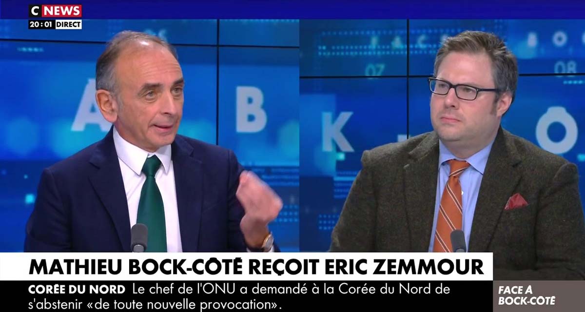 CNews : Éric Zemmour se révolte, Mathieu Bock-Côté explose en direct