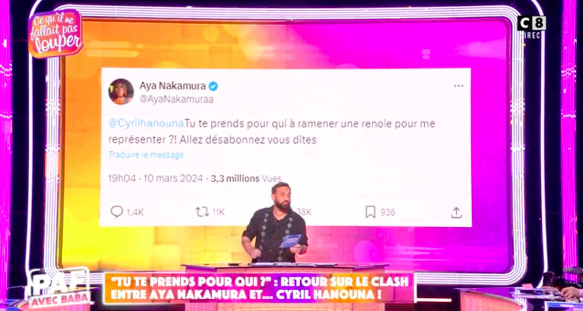 Touche pas à mon poste : “Ça m’a fait de la peine” Cyril Hanouna répond à l’attaque d’Aya Nakamura