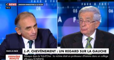 Face à l'info : Eric Zemmour face à une horrible prophétie de Jean-Pierre Chevènement, Christine Kelly enchaîne les records historiques
