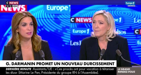 Marine Le Pen recadre Sonia Mabrouk sur CNews, “Ne me demandez pas à moi”