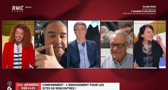 Les Grandes Gueules : Olivier Truchot traite de « faux-culs » Elina Dumont et Fatima Aït Bounoua, Alain Marschall à l’équilibre