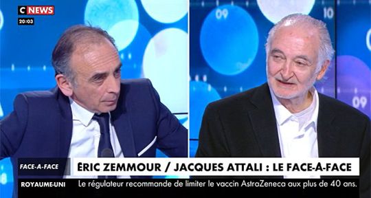 Face à l’info : Eric Zemmour dénonce une tyrannie, Jacques Attali paralyse CNews