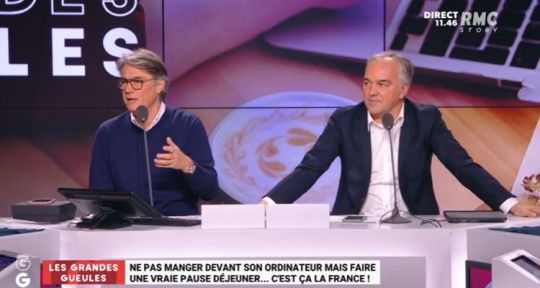 Les Grandes Gueules : Marine Le Pen explose avec Alain Marschall, audience record pour Olivier Truchot