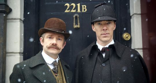 Sherlock :  Holmes (Benedict Cumberbatch) et Watson (Martin Freeman) propulsés en plein XIXème siècle, avant la saison 4 