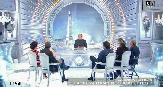 Salut les terriens : Maxime Gaget, Robert Ménard, David Doucet, Faustine Bollaert autour de Thierry Ardisson et Laurent Baffie