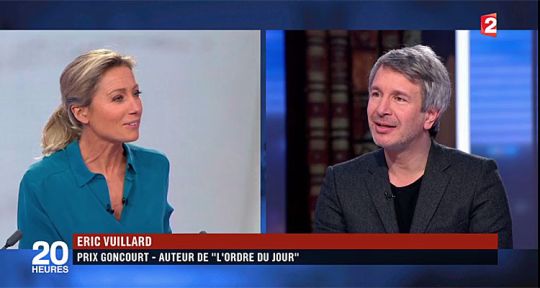 JT 20 heures de France 2 : Anne-Sophie Lapix en forte hausse avec Eric Vuillard, prix Goncourt 2017