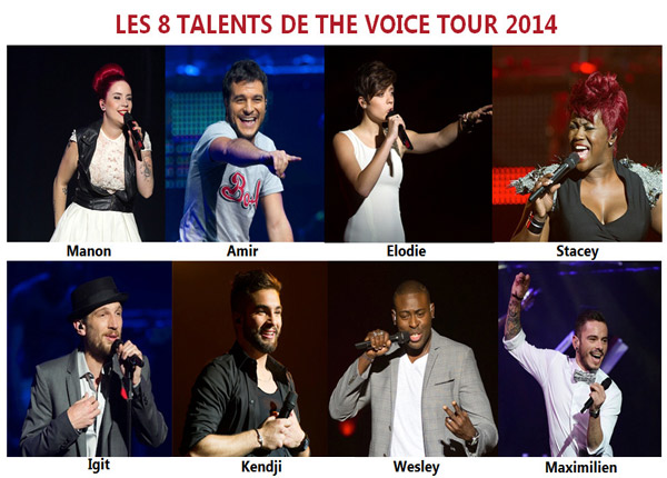 The Voice tour : la setlist complète du show avec Kendji, Amir et Elodie