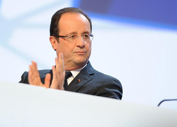 François Hollande face à Gilles Bouleau, Yves Calvi et Thierry Demaizière sur TF1