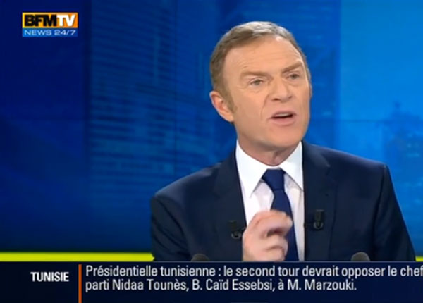 Christophe Hondelatte à la tête d’une edition speciale présidence de l’UMP sur BFM TV