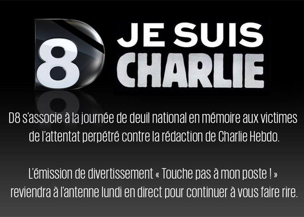 Attentat à Charlie Hebdo : Touche pas à mon poste et Cyril Hanouna absents sur D8 jusqu’au  lundi 12 janvier