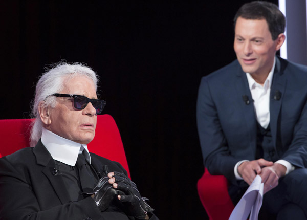 Le Divan de Marc-Olivier Fogiel accueille Karl Lagerfeld sur France 3