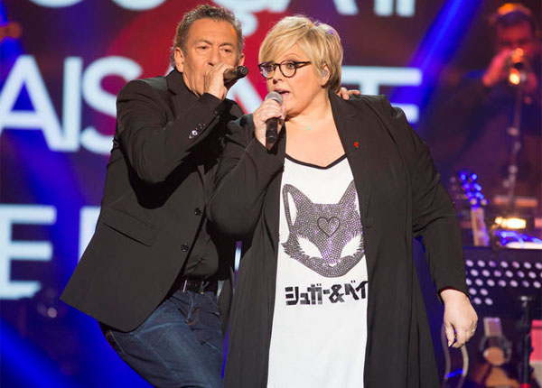 Sidaction 2015 : Cristina Cordula, Ophélie Meunier et Denis Brogniart sur France 2