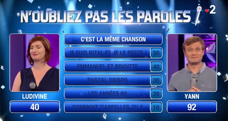 N’oubliez pas les paroles : Yann, un maestro à 10 victoires, Nagui améliore son audience N’oubliez pas les paroles : Yann, un maestro à 10 victoires, Nagui améliore son audience