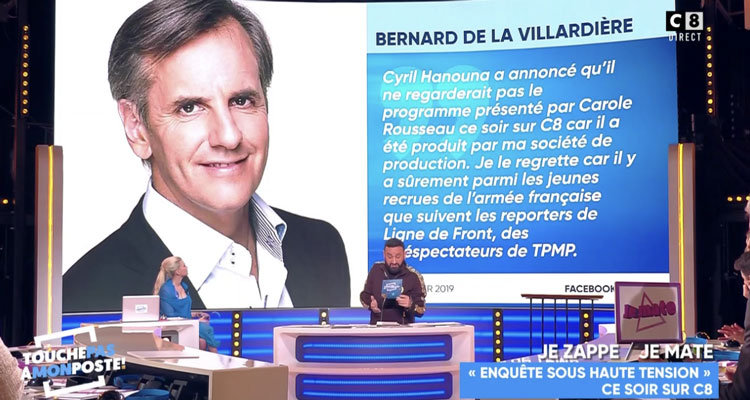 Polémique Verdez / De La Villardière (TPMP) : Cyril Hanouna accuse M6 et appelle au boycott de... C8 !