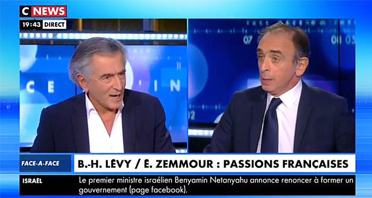 Face à l’info : quelle audience pour Eric Zemmour et Bernard Henri-Lévy sur CNews ?