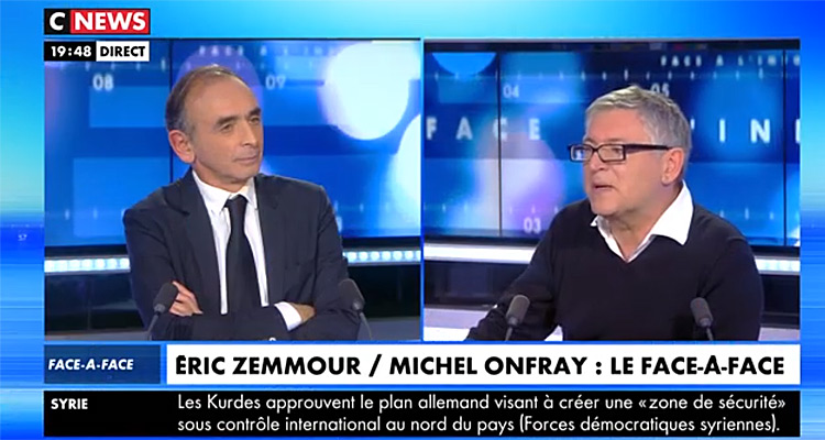 Face à l’info : Eric Zemmour et CNews boycottés, Michel Onfray révolte LCI en audience