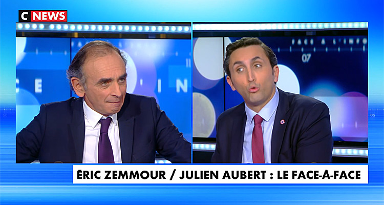 Face à l’info (audiences) : Eric Zemmour et Julien Aubert surclassent la concurrence, Christine Kelly réussit son début de semaine