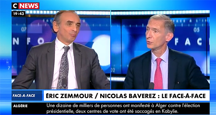 Face à l’info (audiences) : Eric Zemmour bat tous les records, Christine Kelly hisse CNews leader