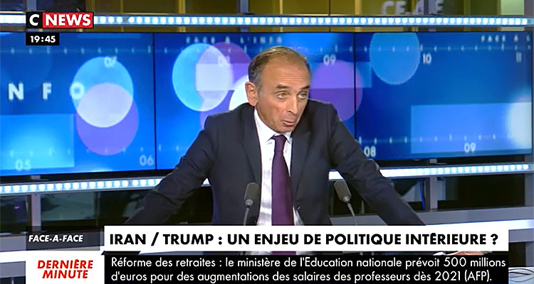 Face à l’info (audiences) : Eric Zemmour, Christine Kelly et les chaînes d’info à un faible niveau