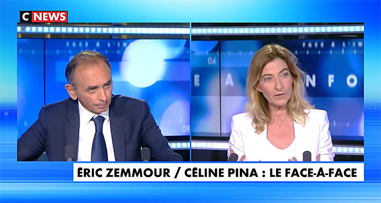 Face à l’info (CNews) : Eric Zemmour impuissant face à Ruth Elkrief, Christine Kelly sauvée par Céline Pina