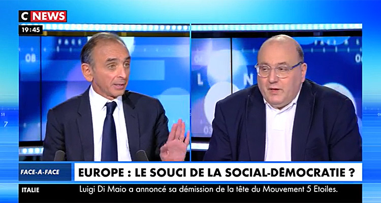 Face à l’info (audiences) : Eric Zemmour et Julien Dray permettent à Christine Kelly de résister à la concurrence