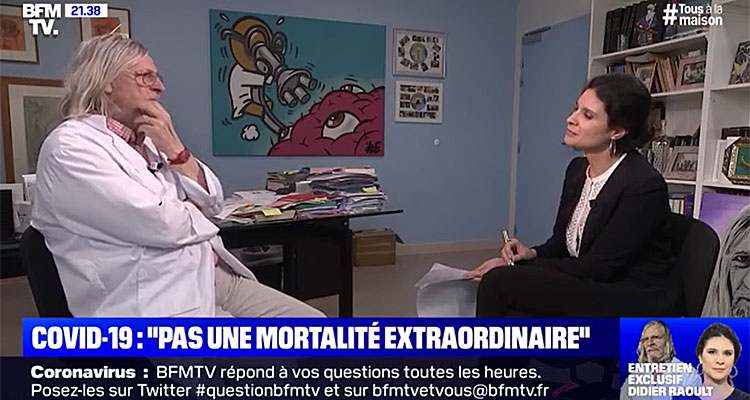 BFMTV : Didier Raoult au sommet avec Apolline de Malherbe, Philippe Torreton prend la relève