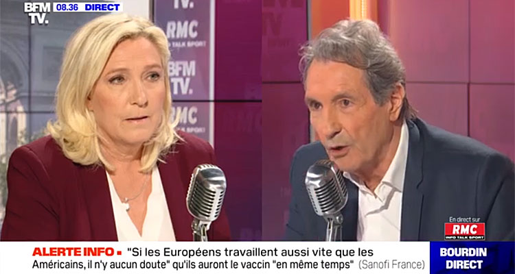Bourdin Direct : clash Marine Le Pen / Jean-Jacques Bourdin, audience rayonnante pour BFMTV