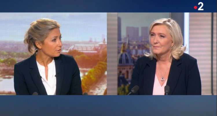 JT 20H : Anne-Sophie Lapix mise en péril, Marine Le Pen sanctionne France 2