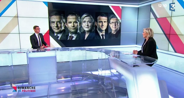 Absente de Candidats au tableau (C8), Marine Le Pen bat le record de l’année dans Dimanche en politique (France 3)
