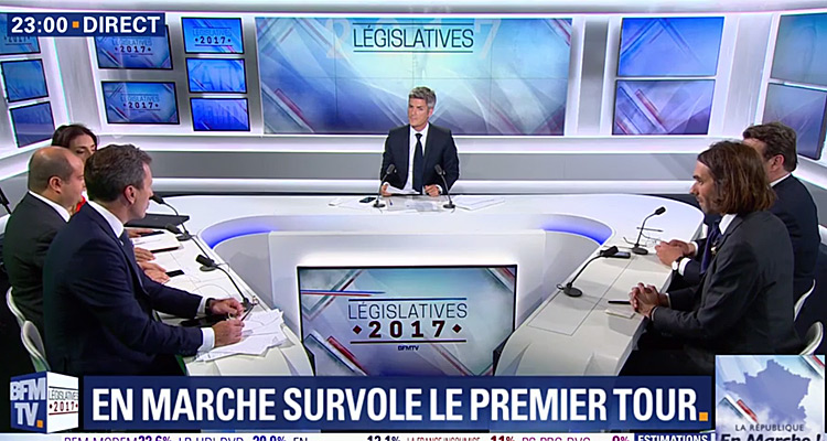 Législatives 2017 : BFMTV 5e chaîne nationale, LCI double CNews pour les résultats