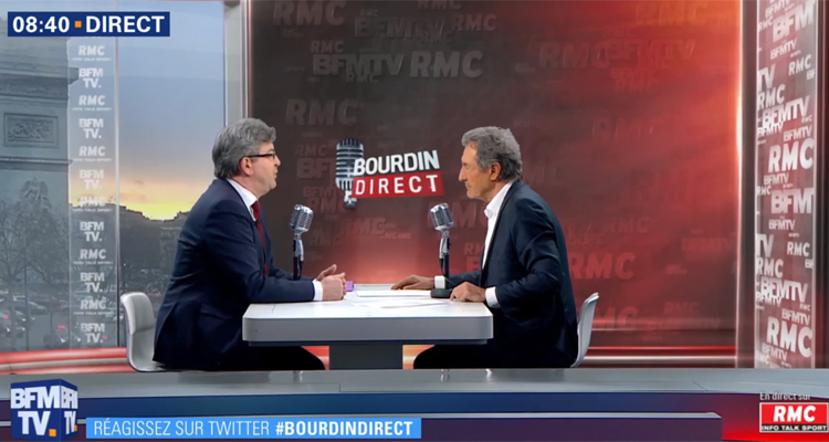 Bourdin direct : Jean-Luc Mélenchon fait exploser l’audience de Jean-Jacques Bourdin sur BFM TV