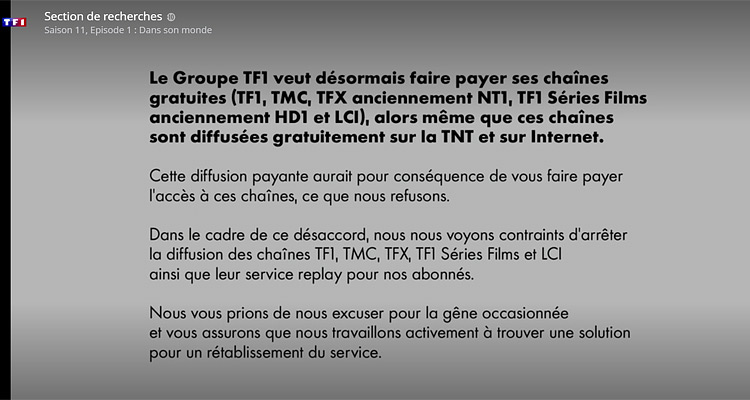 Canal+ arrête de diffuser TF1, TMC, TFX, TF1 Séries Films et LCI sur son bouquet